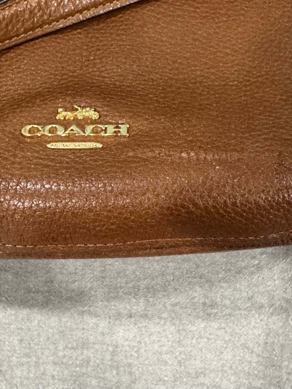 Coach Elle Brown Pebble Leather Hobo Bag - Picture 13 of 16